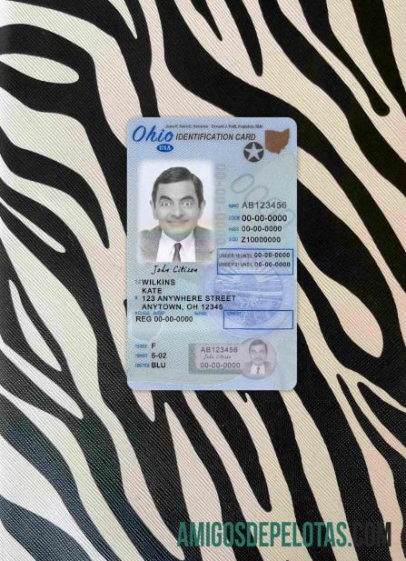 Carteira de habilitação dos EUA em Ohio para menores de 21 anos fotolook frente modelo